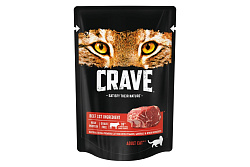 Корм для взрослых кошек Crave Говядина консервированный 70 г