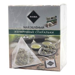 Чай зеленый Rioba Изумрудные спиральки в пирамидках 2 г х 20 шт