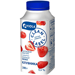 Йогурт питьевой Viola Clean label клубника 0.4%
