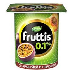 Йогуртный продукт Fruttis Легкий персик-маракуйя вишня 0,1% БЗМЖ 110 г