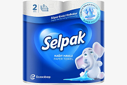 Бумажные полотенца Selpak 3-слойные 2 рулона
