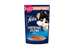 Корм влажный для взрослых кошек Felix Аппетитные кусочки лосось 85 г