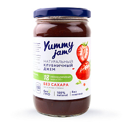Джем низкокалорийный клубничный | 350 г | Yummy Foods. Основа здоровья Уфа. Доставка продуктов.