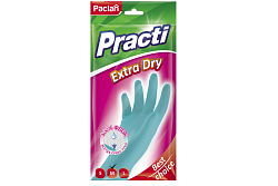 Перчатки резиновые Paclan Practi Extra Dry с флокированным покрытием размер М