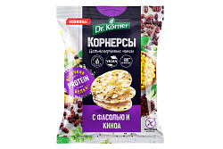 Корнерсы Dr.Korner цельнозерновые кукурузно-рисовые с горошком фасолью и киноа 50 г