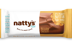 Шоколадный батончик Nattys&Go Peanut с арахисовой пастой покрытый молочным шоколадом 45 г