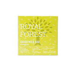 Шоколад из кэроба с миндалем | 75 г | Royal Forest. Основа здоровья Уфа. Доставка продуктов.