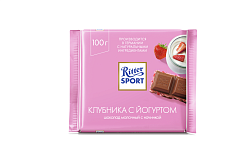 Шоколад молочный Ritter Sport с начинкой клубника с йогуртом 100 г