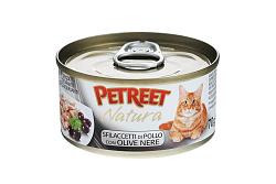 Корм влажный для кошек PETREET куриная грудка, оливки 70г