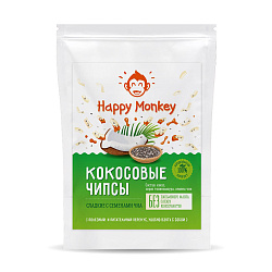 Чипсы кокосовые сладкие с семенами чиа | 40 г | Happy Monkey. Основа здоровья Уфа. Доставка продуктов.