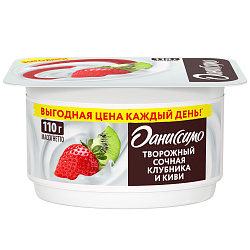 Продукт творожный Даниссимо Сочная Клубника/Киви с наполнителем 5,6%