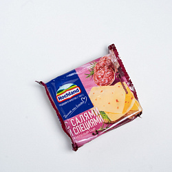 Плавленый сыр для сэндвичей Салями Hochland. Эко пышка доставка.