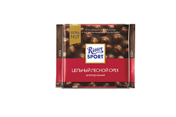 Шоколад темный Ritter Sport с цельным лесным орехом 100 г