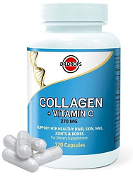 Коллаген + Витамин C | 120 капсул | Dr.Drops. Основа здоровья Уфа. Доставка продуктов.
