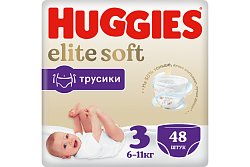 Подгузники-трусики Huggies Elite Soft 3 6-11кг 48 шт