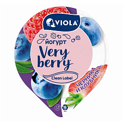 Йогурт Valio Viola Clean Label черника-клубника 2,6% 180 г
