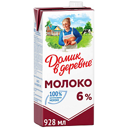 Молоко ультрапастеризованное Домик в деревне 6%