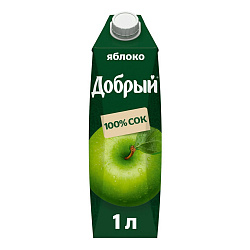 Сок Добрый Яблочный осветленный 1 л