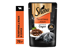 Корм влажный для взрослых кошек Sheba с телятиной и языком в соусе 75 г
